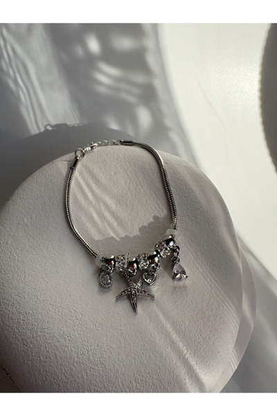 BHR AKSESUAR Silver Color Charm Bracelet