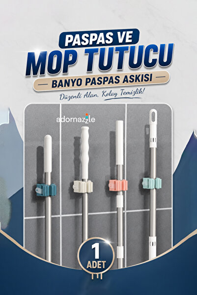 adornazzle Paspas ve Mop Tutucu, Kendinden Yapışkanlı Mop Sabitleyici, Banyo ...