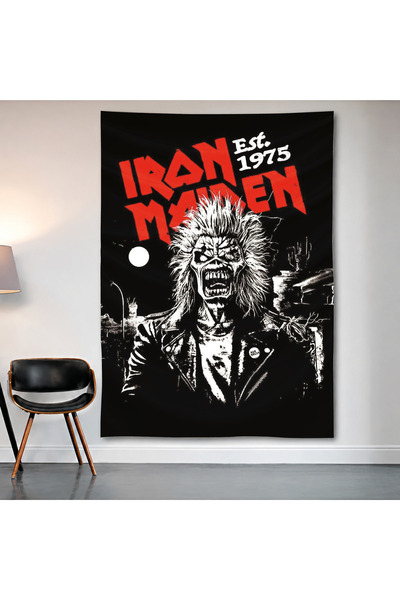 Geek Cultcha لوحة جدارية من Iron Maiden Eddie، ملصق من قماش الساتان عالي الجودة