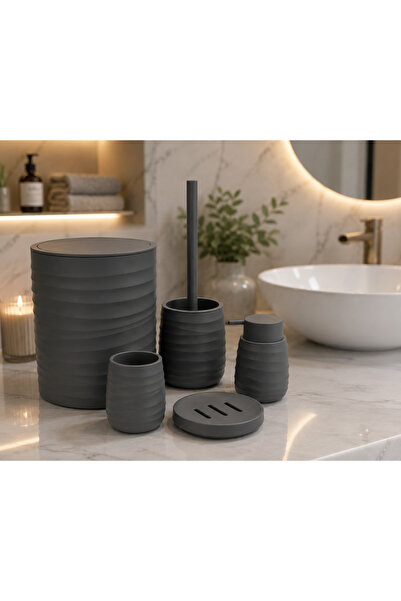 kasımoğulları concept Draguan Series Wavy Striped Acrylic Bathroom Set – Tras...