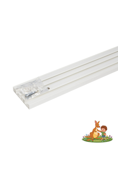 KLEIDECO Sina perdea PVC Munchen, 3 canale, 340 cm, ALB, accesorii incluse