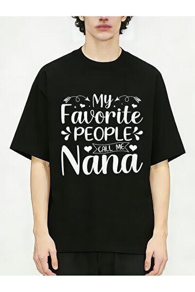 212ZTD Family Humor My Favorite People Call Me Nana Men T-Shirts Round Neck S...