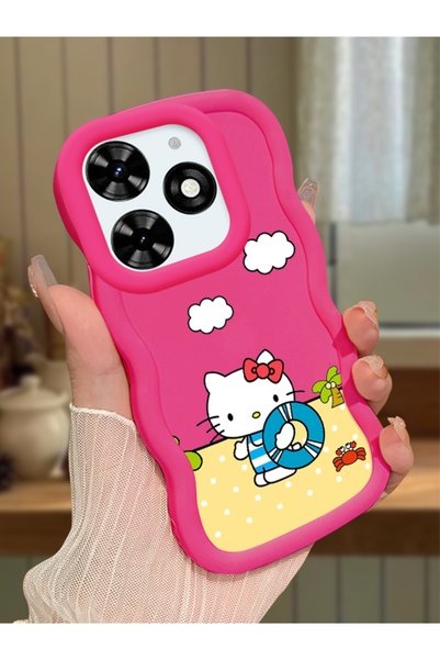 Hontinga Tecno Spark Go 2024 Compatible Case with Camera Protector Red Silico...