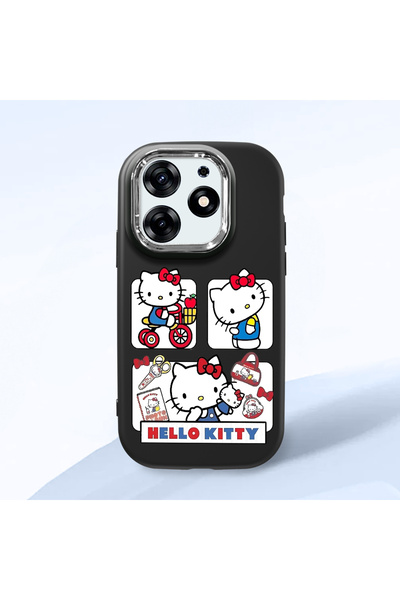 Hontinga Tecno Spark 10 Pro Compatible Case Camera Protector Black Silicone C...