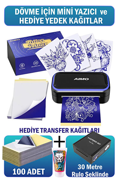 Tattoo AIMO MR3 Bluetooth Dövme Stencil Yazıcısı | Kablosuz Termal Transfer Y...