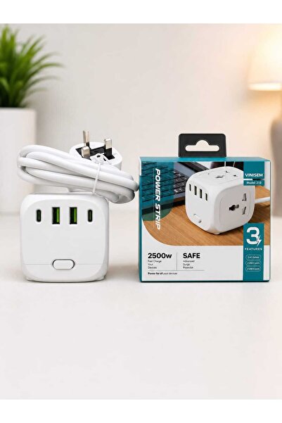 Genaric 2500W Universal Power Strip with USB & USB-C Fast Charging