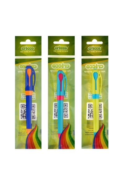 Cricco Stilou scolar, cu cartus inclus, penita din otel inoxidabil, multicolor