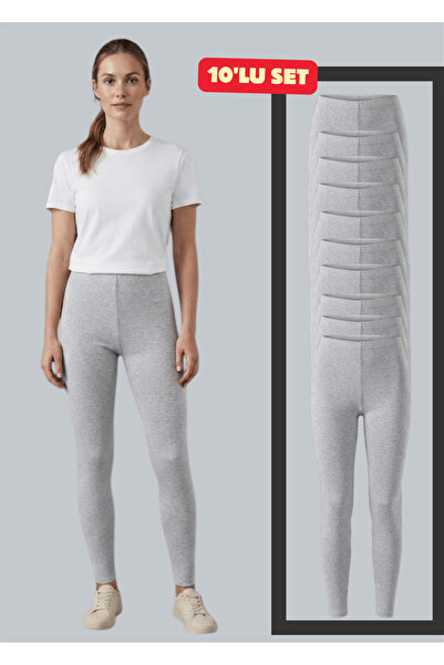 NACAR STORE Set de 10 colanți din bumbac pieptănat cu elastan Lycra pentru femei