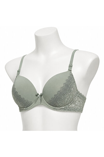 Generic Women's Lace 2 Piece Bra Set Beige and Green