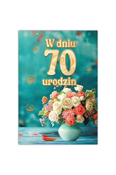 TREND Felicitare / karnet Silver pentru 70 de ani, cu folie, Multicolor, 168x...