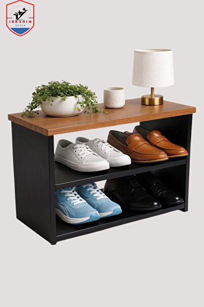 ibrahim suleiman al saqami Modern 2-Tier Wooden Shoe Rack Bench | Polywood Sh...