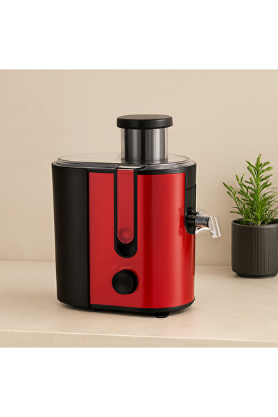 magicool 600W Solid Fruit Juicer - 65mm Wide Mouth, Steel Filter (Red)