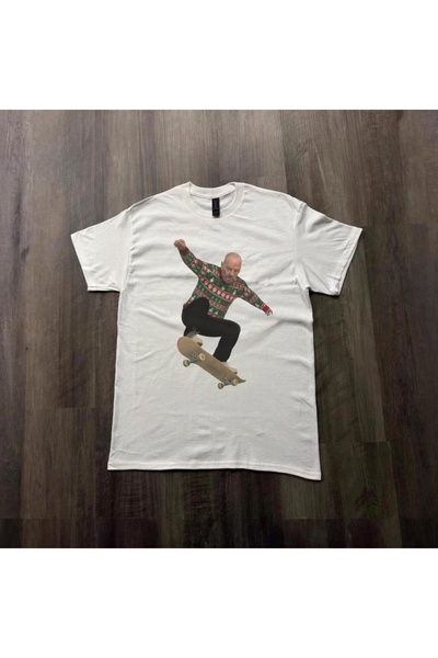 Grafftee Clothing Funny Skater Christmas Printed Unisex Oversize T-Shirt