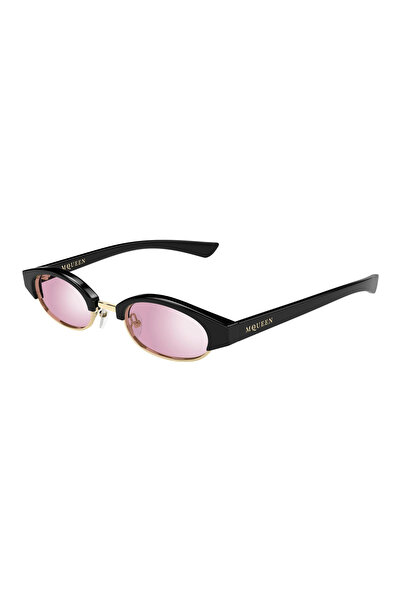 ALEXANDER MCQUEEN AM0534S 005 Siyah Pembe Oval Kadın Güneş Gözlüğü