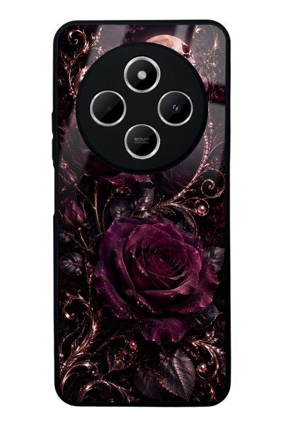 Spoyi Xiaomi Redmi 14C Moonlit Burgundy Rose Design Glossy Phone Case