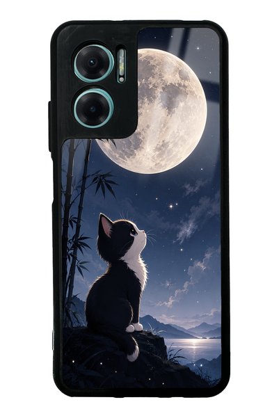 Spoyi حافظة هاتف لامعة بتصميم Xiaomi Redmi Note 11E Moon Guardian Kitty