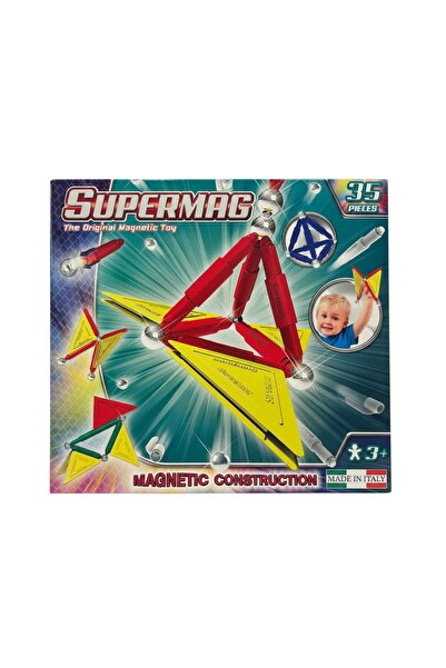 TUFY TOYS Supermag Tags 35 Piece Magnetic Building Set - Stem Magnet Toy