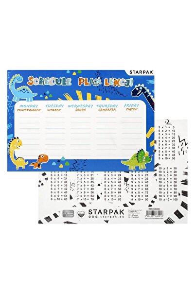 Starpak Set 25 orare scolare cu tabla inmultirii, Starpak, Multicolor