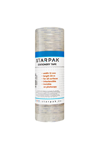 Starpak Banda adeziva/scotch 12 mm x 20 m, pentru toate suprafetele, invizibi...