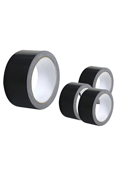 LeanToys Banda adeziva textila 48 mm x 50 m, rezistenta, impermeabila, negru