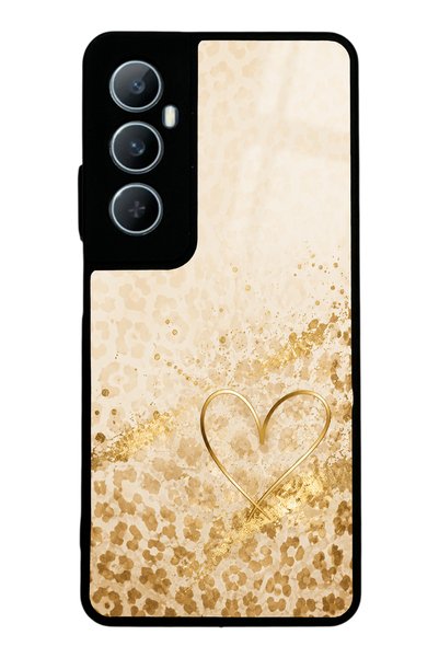 Spoyi Realme C65 Golden Heart Glow Design Glossy Phone Case