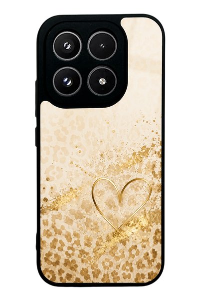 Spoyi حافظة هاتف Xiaomi 17 Golden Heart Glow بتصميم لامع