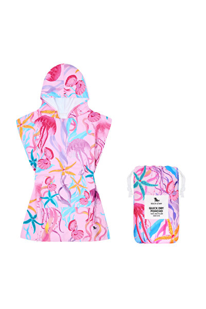 Dock & Bay Poncho Kids - Pink Jelly - Age 6 to 10