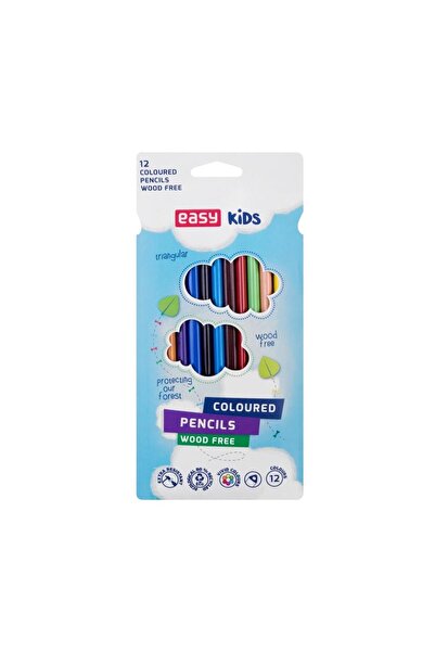 Easy Stationery Creioane triunghiulare 12 culori ergonomice pentru copii
