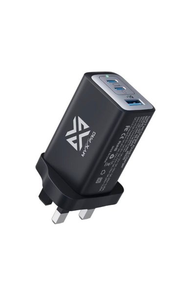 MYX PRO GaN Trio 65W 3-in-1 fast charger featuring GaN technology for compact