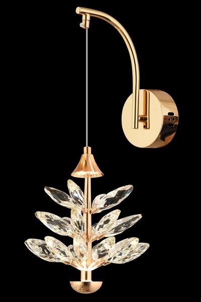 Avonni Ap-7015-8048 Gold Plated Sconce Led Metal Crystal H: 40 Cm, Wxd: 15X23 cm