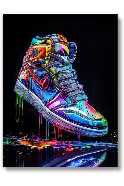 HOME MODE 30x40 cm / 12x16 Inch Gallery Wrapped Canvas | Rainbow Drip Sneaker...