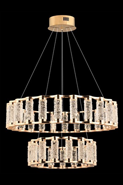 Avonni AV-7015-8003-80+50 Gold Kaplama Klasik Avize LED Metal Kristal H: 100 ...