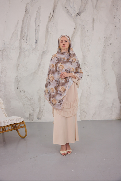 Mira İpek Sunshine Series Patterned Cotton Soft Shawl Women's Colorful Shawl