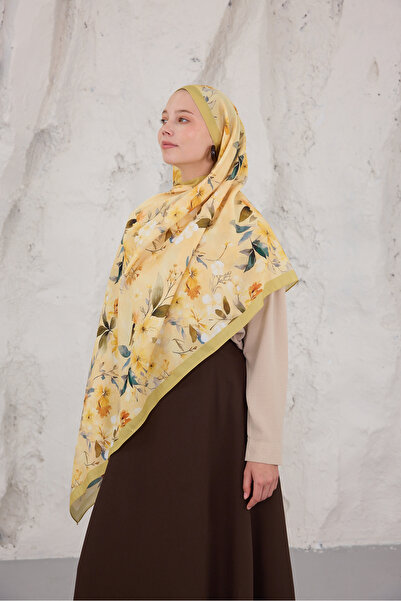 Mira İpek Summer Garden Series Patterned Cotton Soft Shawl Women's Colorful S...