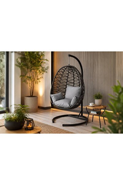 Zigonzi Scaun Suspendat Tip Ou Home – 1 Persoană, Antracit