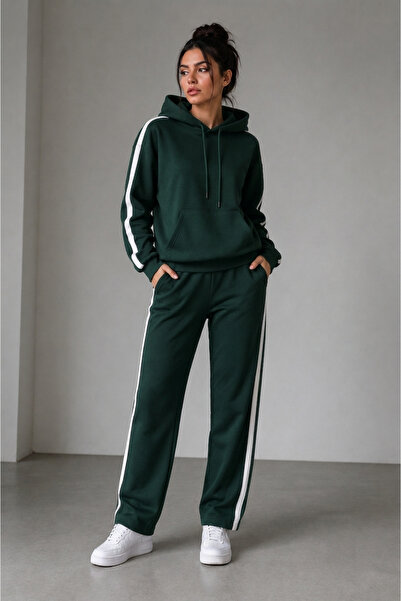 By Layina Women's Hooded Striped Track Suit