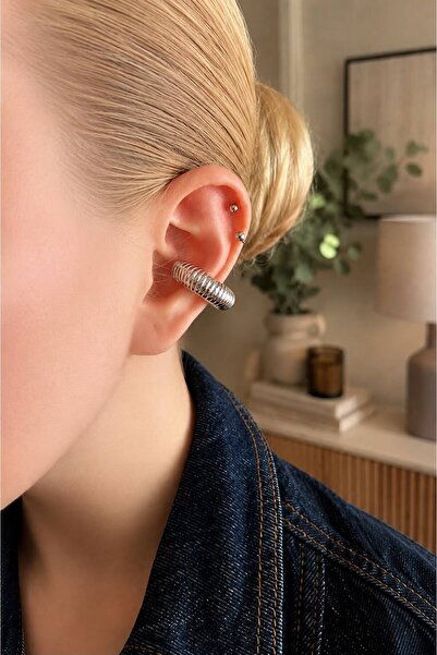 GONESSA Gold Premium Anti-Tarnish Earcuff |   Curved Serrated Hoop Cartilage ...