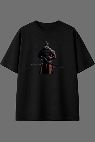 VSRN Μπλουζάκι Warrior 15 με σχέδιο προτυπωμένο μπροστά, μαύρο, oversized