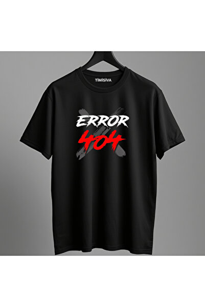 TİMİSİVA Unisex Oversized Printed Crew Neck Short Sleeve Black T-Shirt