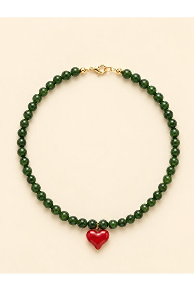 Elvia Atelier Murano Kalp Kolye Yeşil
