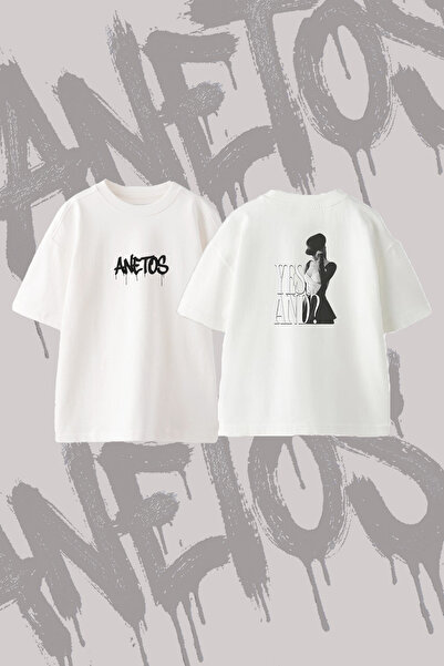 Anetos Μπλουζάκι Kepi Yes And Design με στάμπα στην πλάτη, βαμβακερό, λευκό, ...