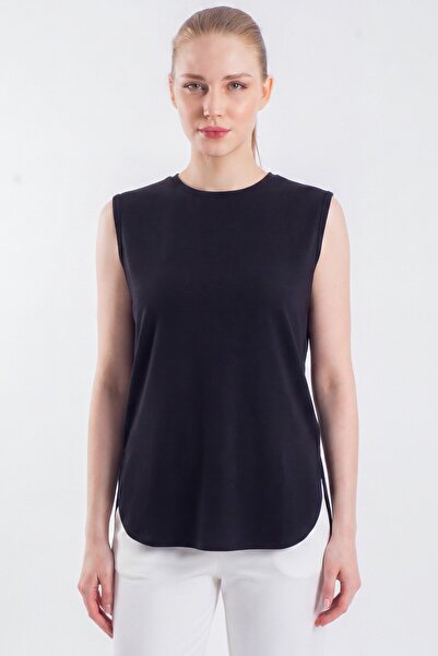 byözlemyazan Zero sleeve cotton slit long t-shirt