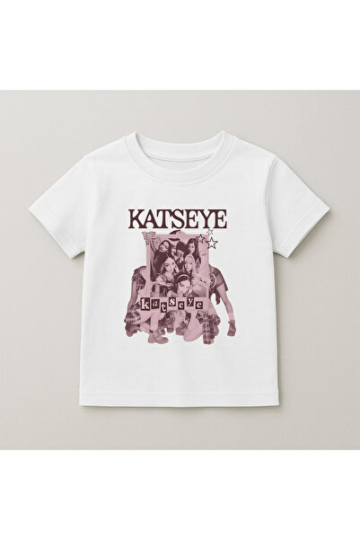 SVART WEAR تي شيرت قطني مطبوع عليه Katseye برقبة دائرية وأكمام قصيرة للأطفال ...