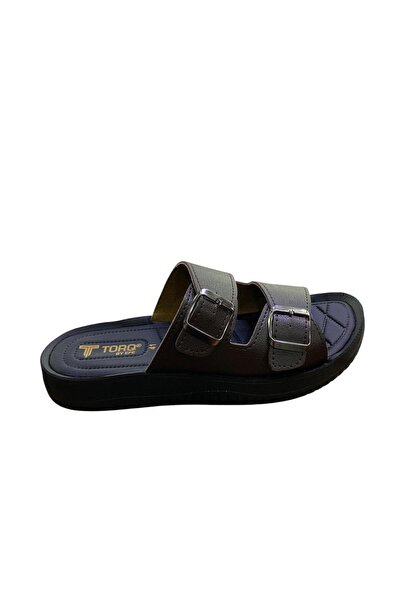 by efe Men's Double-Strapped Flat Sole Slippers