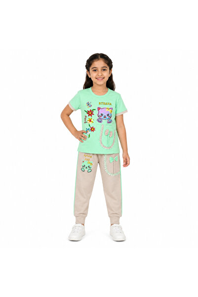 Generic Girls' Set, Two Pieces: T-Shirt and Pants, Size 8 Years