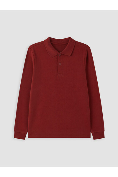 LC Waikiki Lcw Kids Burgundy Polo Neck Boy's T-Shirt