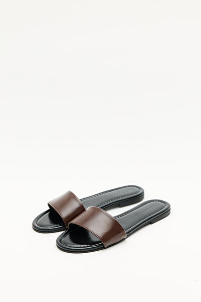 LUTVELIZADE Slippers 2610 - Flat Single Strap Bitter Brown Women's Slippers
