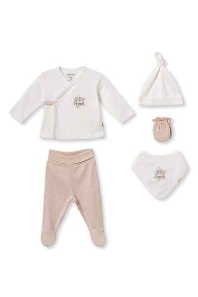 Magu Baby Boy Cotton Ecru Beige 5-Piece Hospital Discharge Set