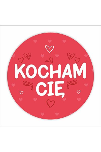 LearnHow Autocolante Kocham cie, pentru ziua indragostitilor, rotunde cu text...