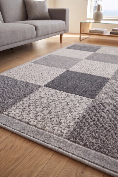 Anatolian Carpet Store Sisal Dokuma Hav Vermez, Leke Tutmaz, Robot Süpürgeye Uygun Modern Gri Halı